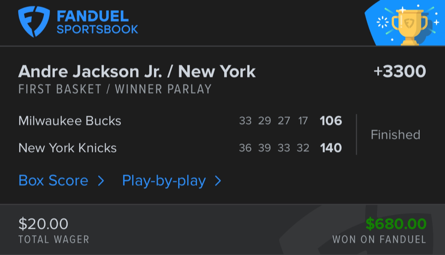 Hall of Fame betting receipt