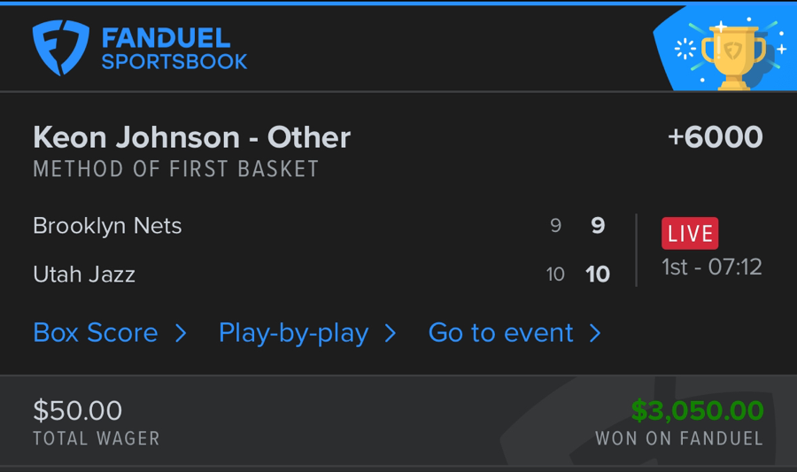 Hall of Fame betting receipt