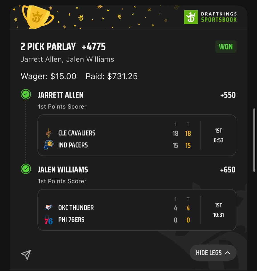 Hall of Fame betting receipt