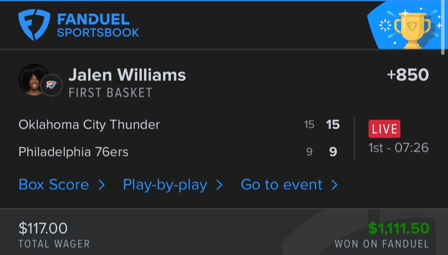 Hall of Fame betting receipt