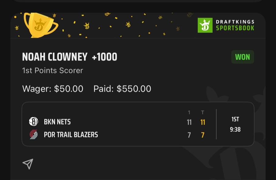 Hall of Fame betting receipt