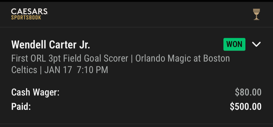 Hall of Fame betting receipt