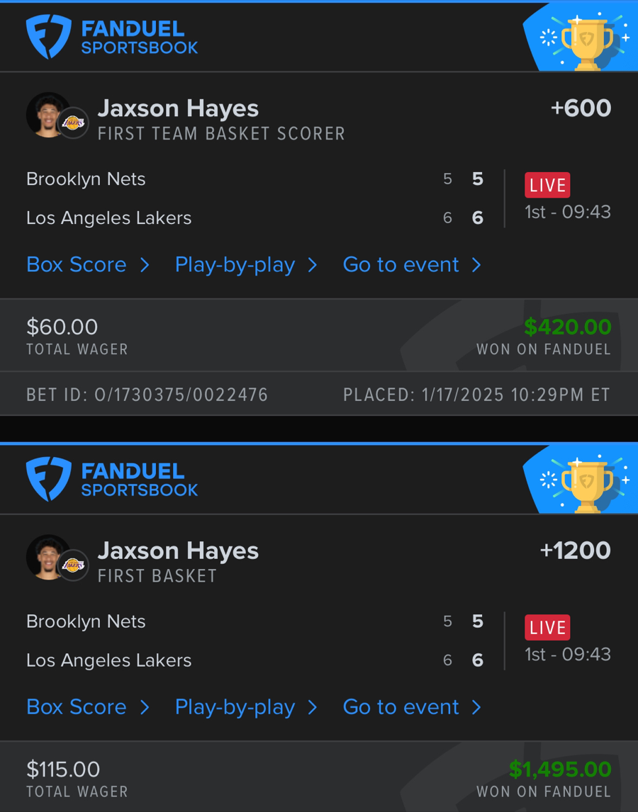 Hall of Fame betting receipt