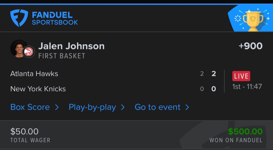 Hall of Fame betting receipt