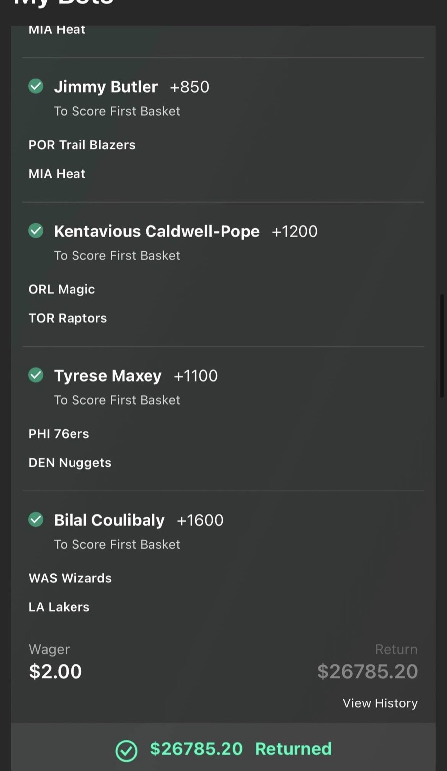 Hall of Fame betting receipt