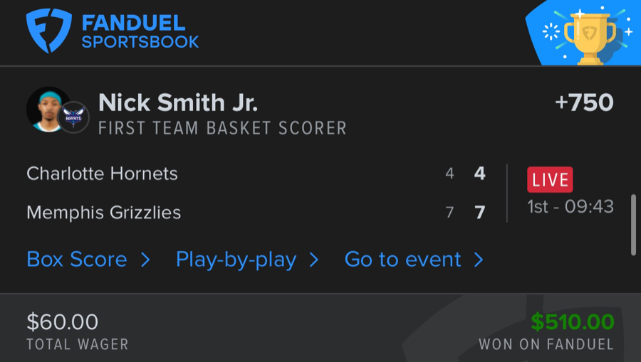 Hall of Fame betting receipt