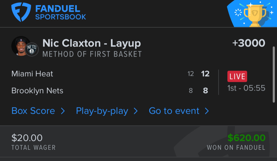 Hall of Fame betting receipt