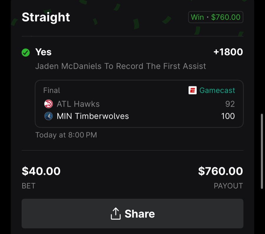 Hall of Fame betting receipt