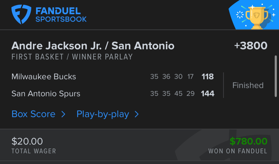 Hall of Fame betting receipt