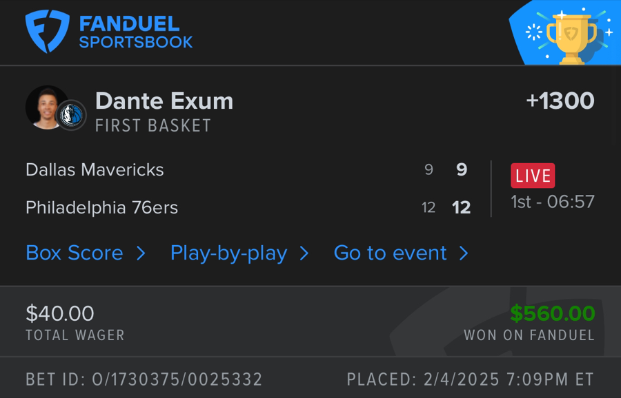 Hall of Fame betting receipt