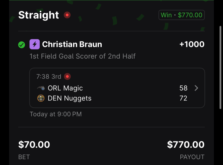 Hall of Fame betting receipt