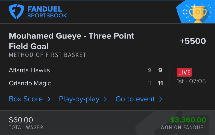 Hall of Fame betting receipt