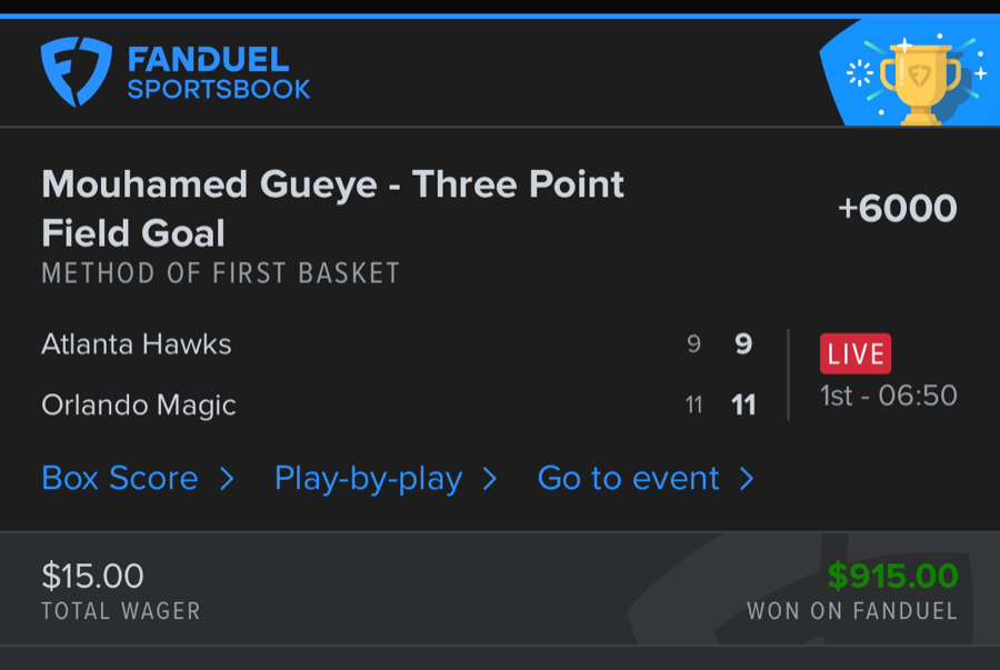 Hall of Fame betting receipt