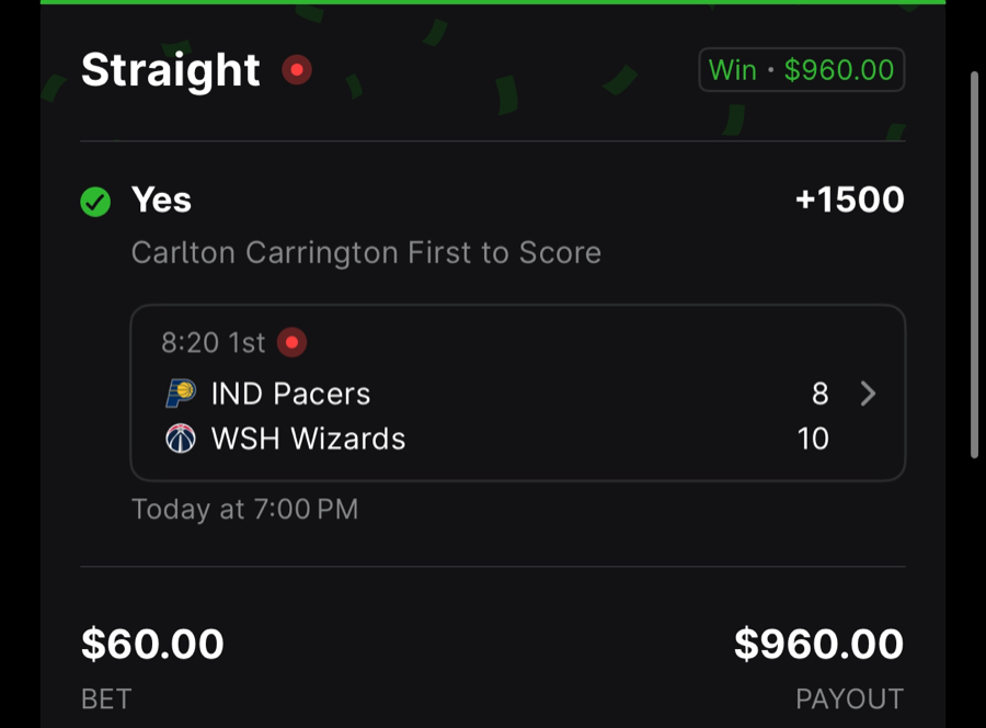 Hall of Fame betting receipt