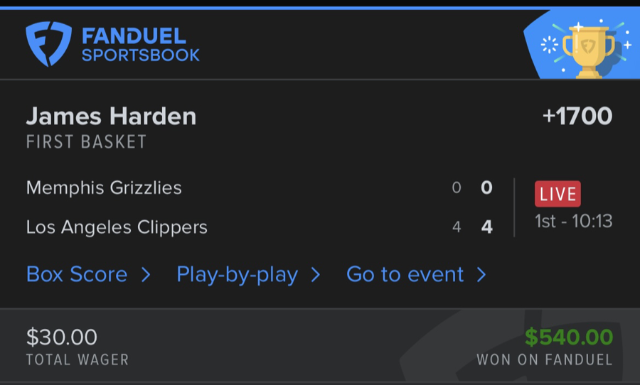 Hall of Fame betting receipt