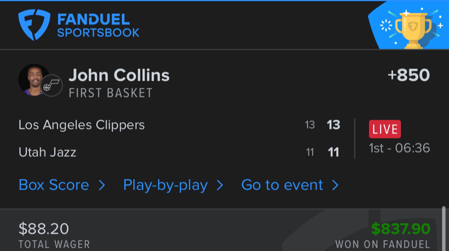 Hall of Fame betting receipt