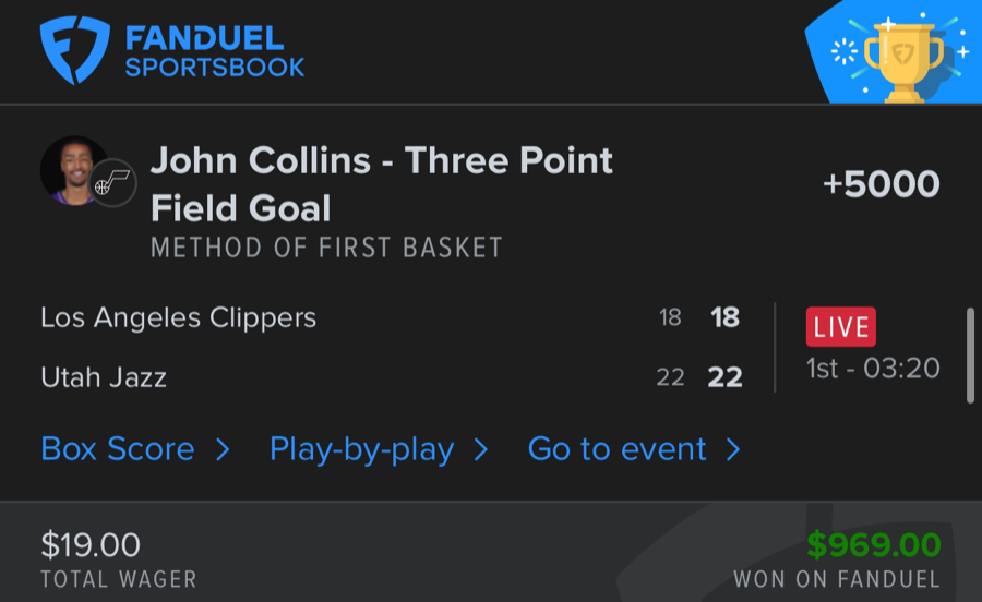 Hall of Fame betting receipt