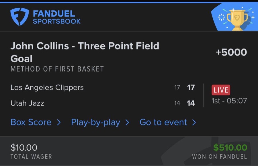 Hall of Fame betting receipt