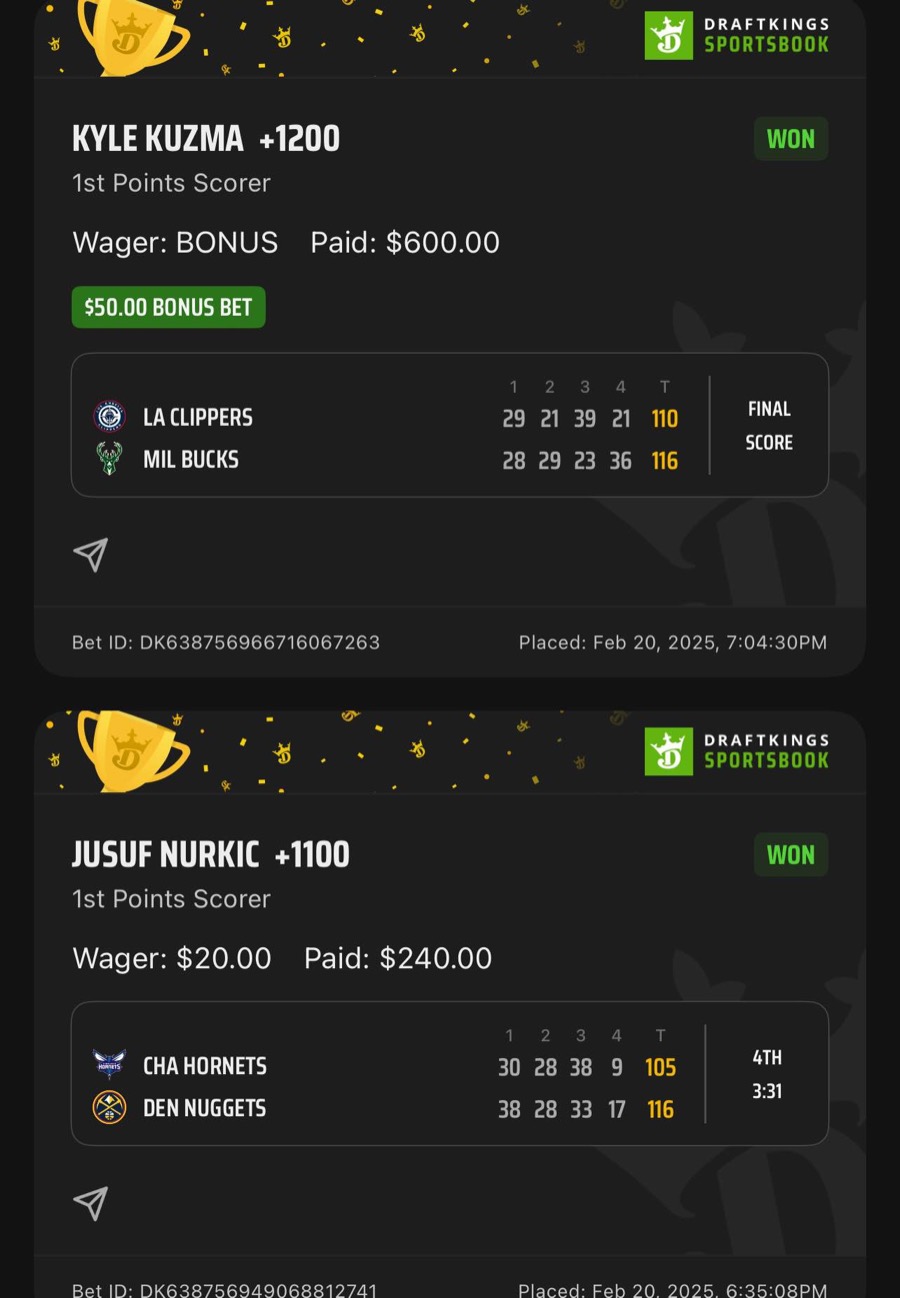 Hall of Fame betting receipt