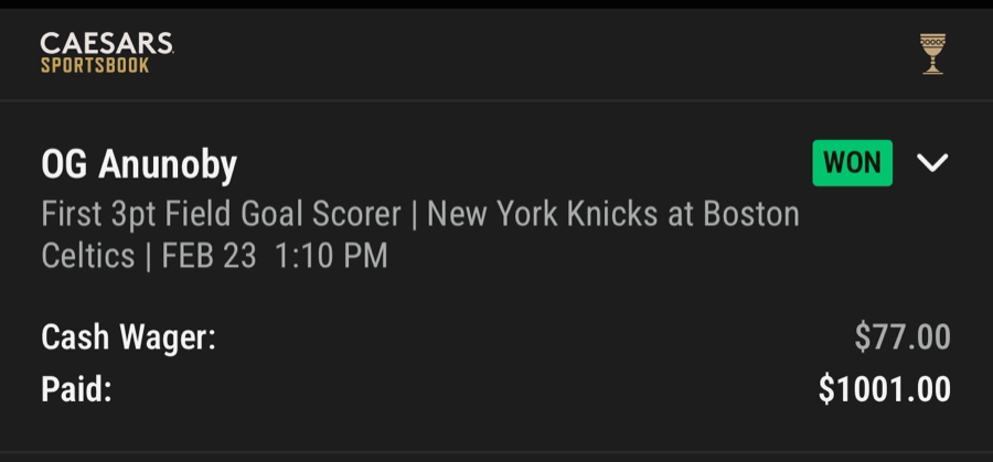 Hall of Fame betting receipt