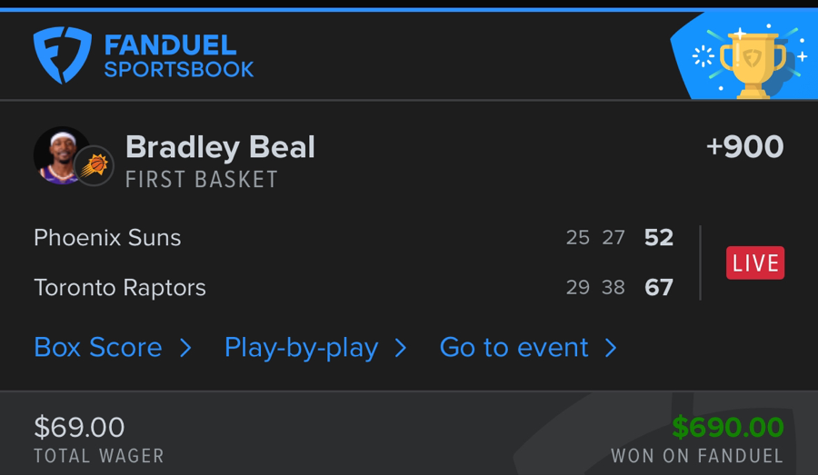 Hall of Fame betting receipt