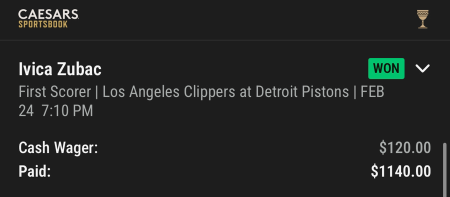 Hall of Fame betting receipt