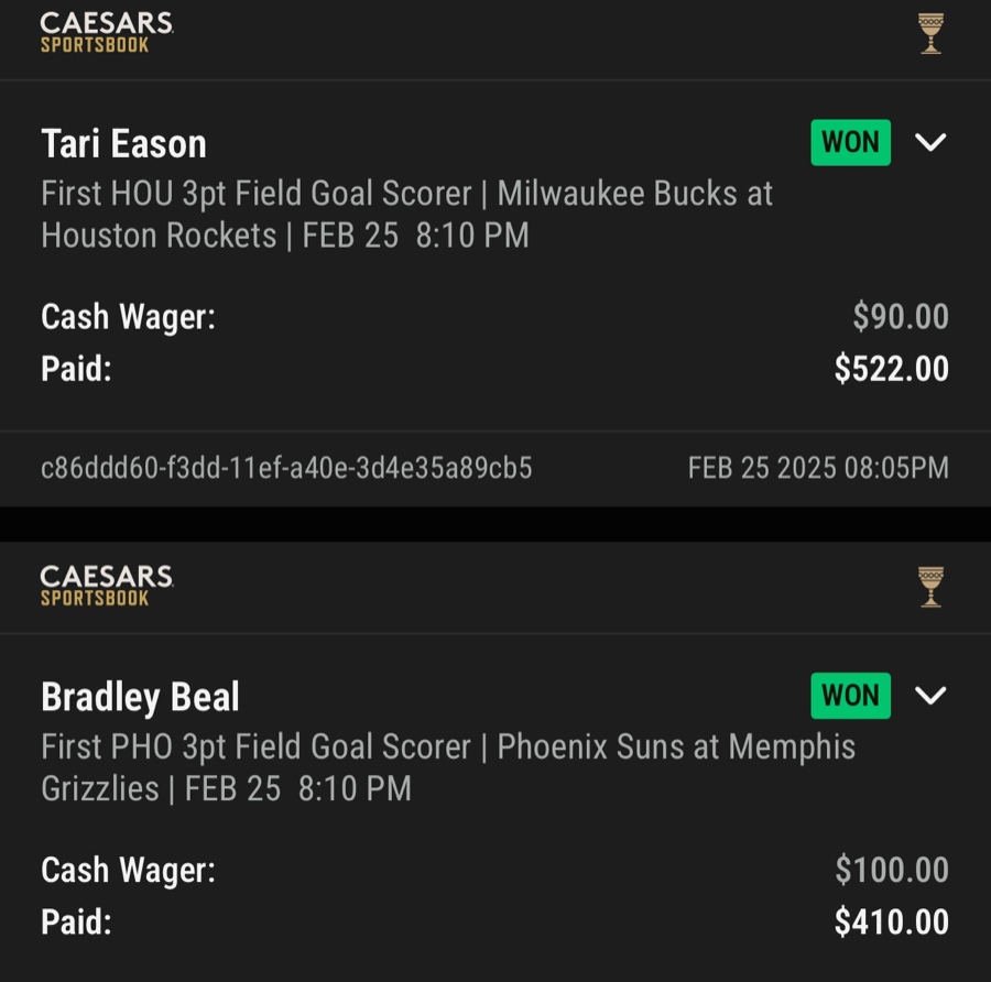 Hall of Fame betting receipt