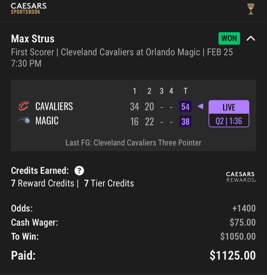 Hall of Fame betting receipt