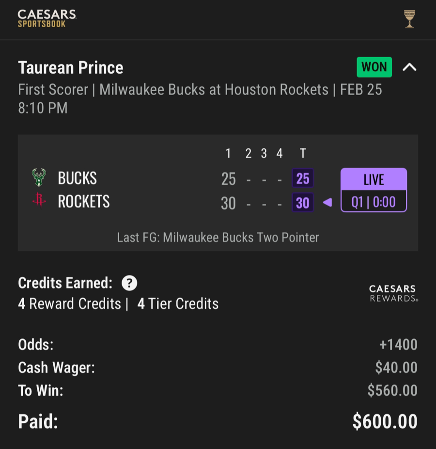 Hall of Fame betting receipt