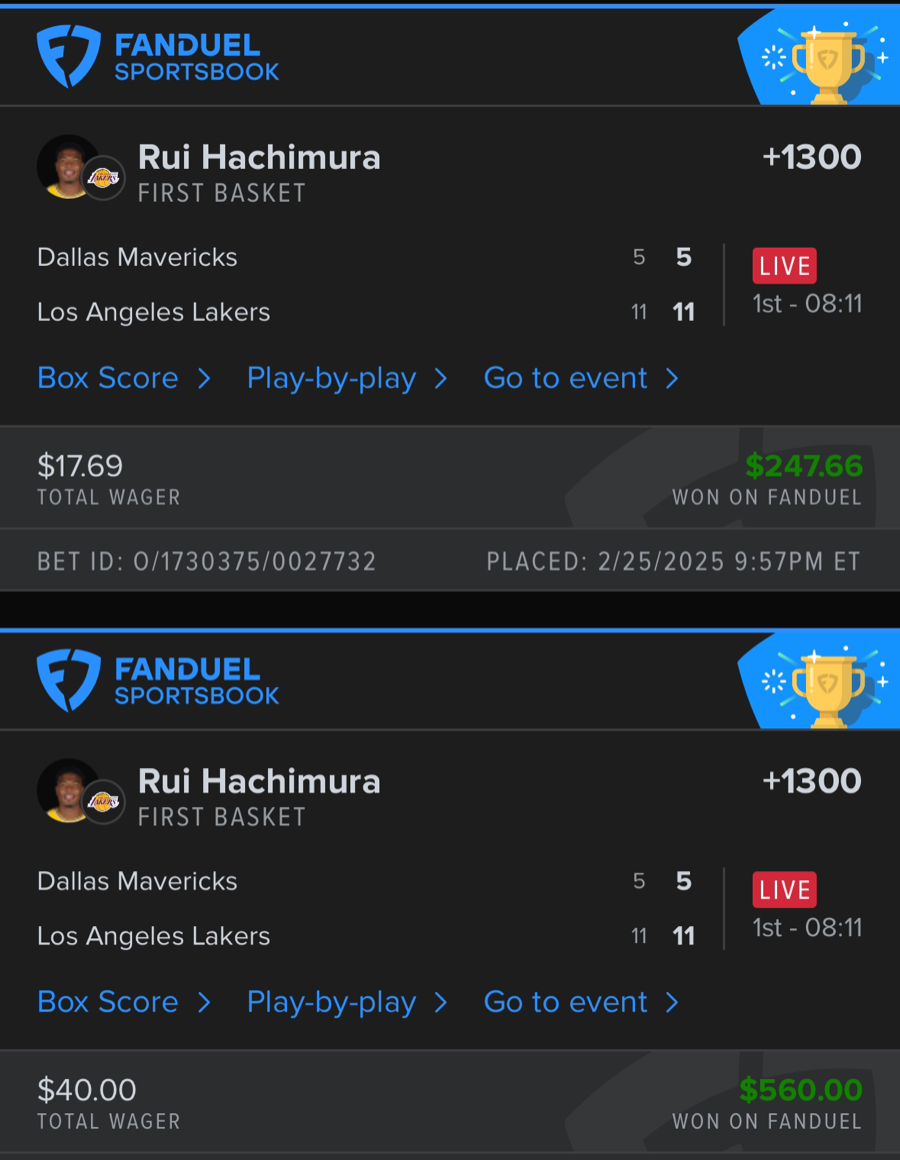 Hall of Fame betting receipt