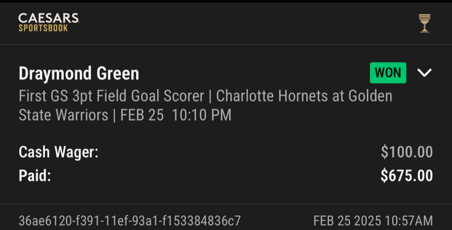 Hall of Fame betting receipt