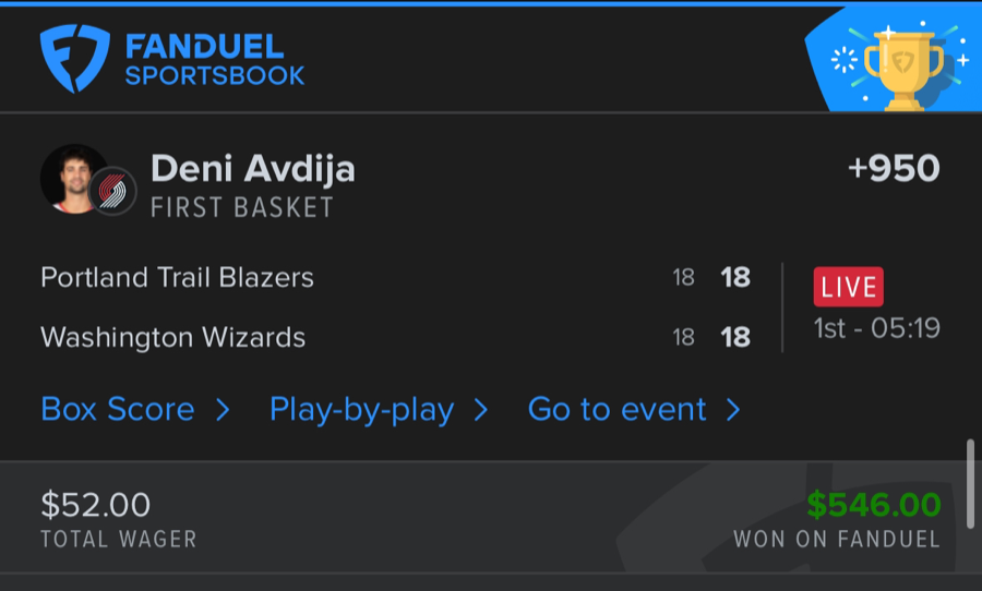 Hall of Fame betting receipt