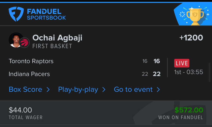 Hall of Fame betting receipt