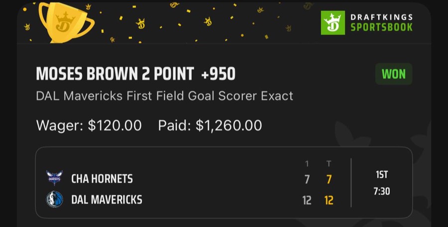 Hall of Fame betting receipt