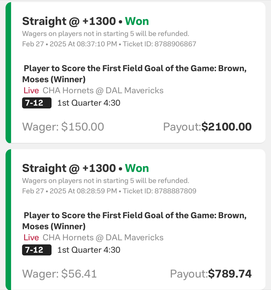 Hall of Fame betting receipt