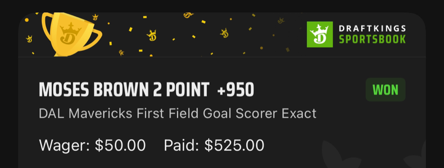 Hall of Fame betting receipt