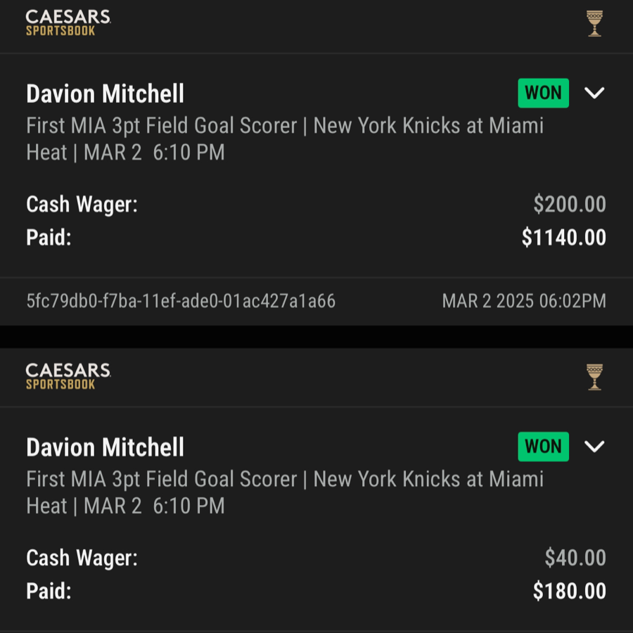 Hall of Fame betting receipt