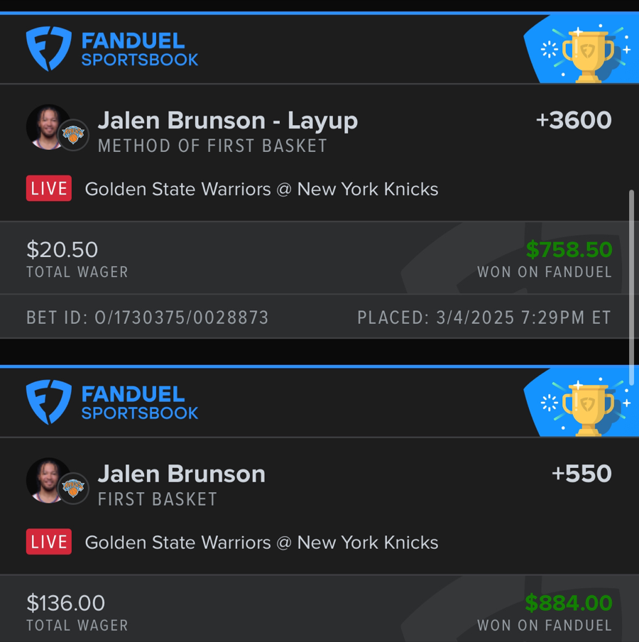 Hall of Fame betting receipt