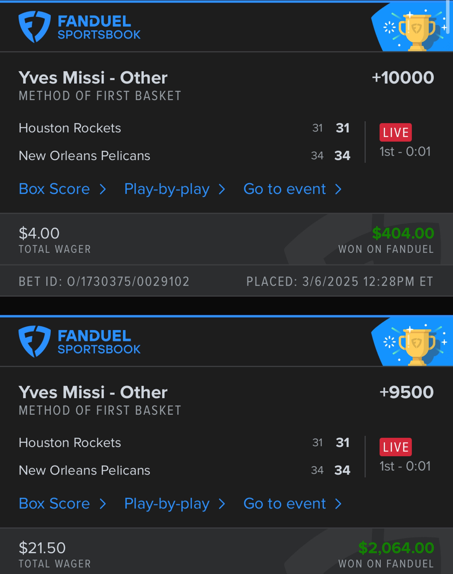 Hall of Fame betting receipt