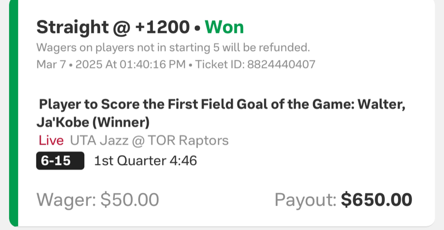 Hall of Fame betting receipt