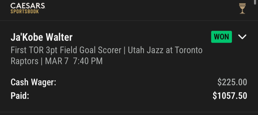 Hall of Fame betting receipt