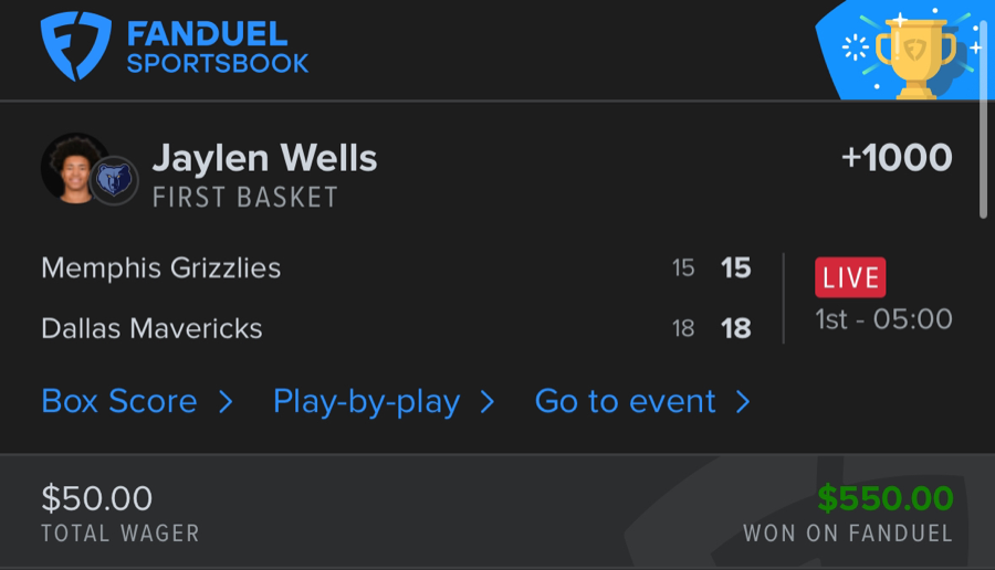 Hall of Fame betting receipt