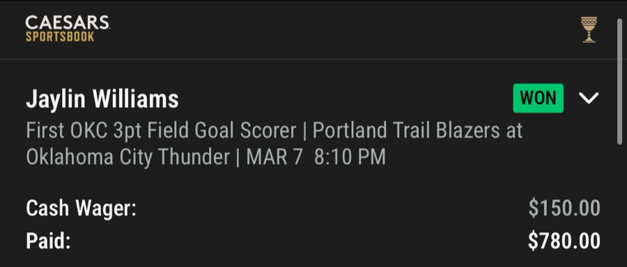 Hall of Fame betting receipt