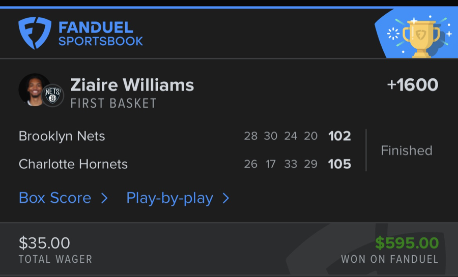 Hall of Fame betting receipt