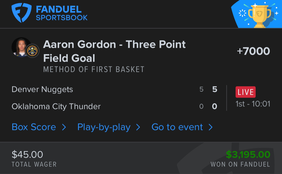 Hall of Fame betting receipt