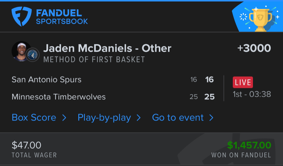 Hall of Fame betting receipt