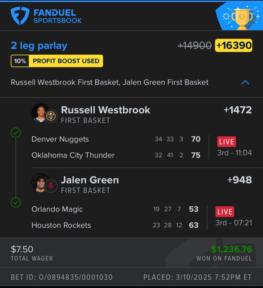 Hall of Fame betting receipt