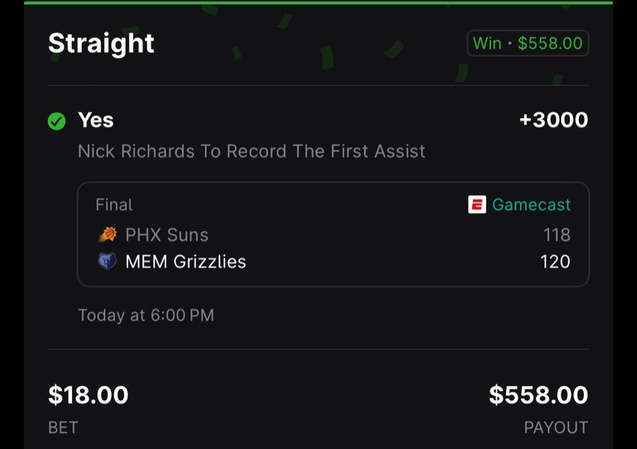 Hall of Fame betting receipt