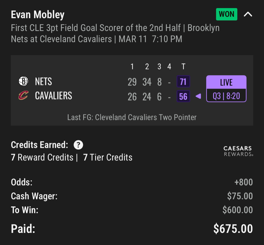 Hall of Fame betting receipt