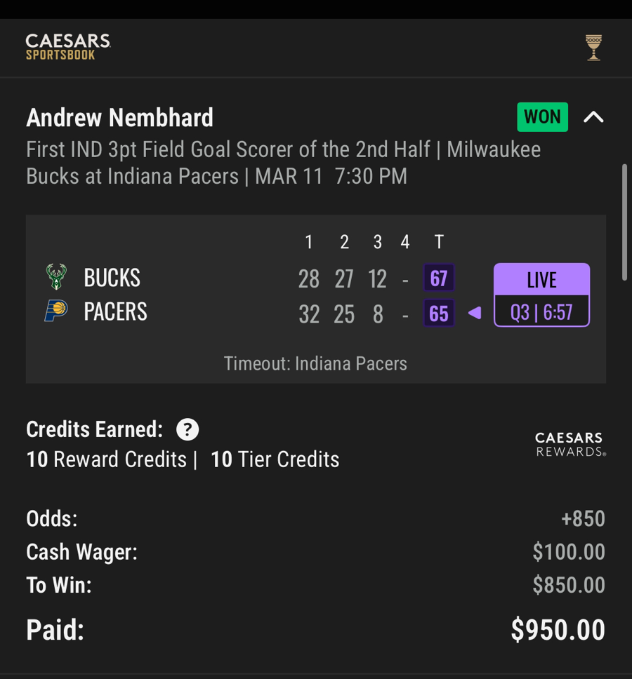 Hall of Fame betting receipt